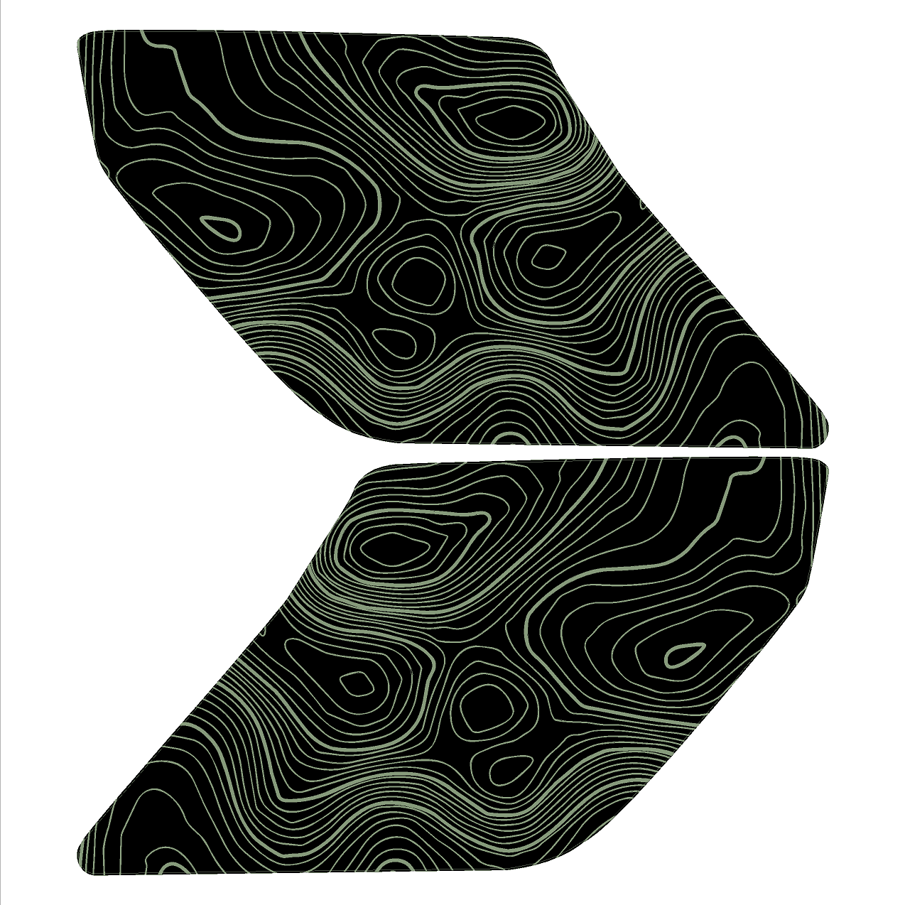 Topographic Interior Sun Visor Overlays - 2024+ Ranger Raptor (with Homelink) StickerFab