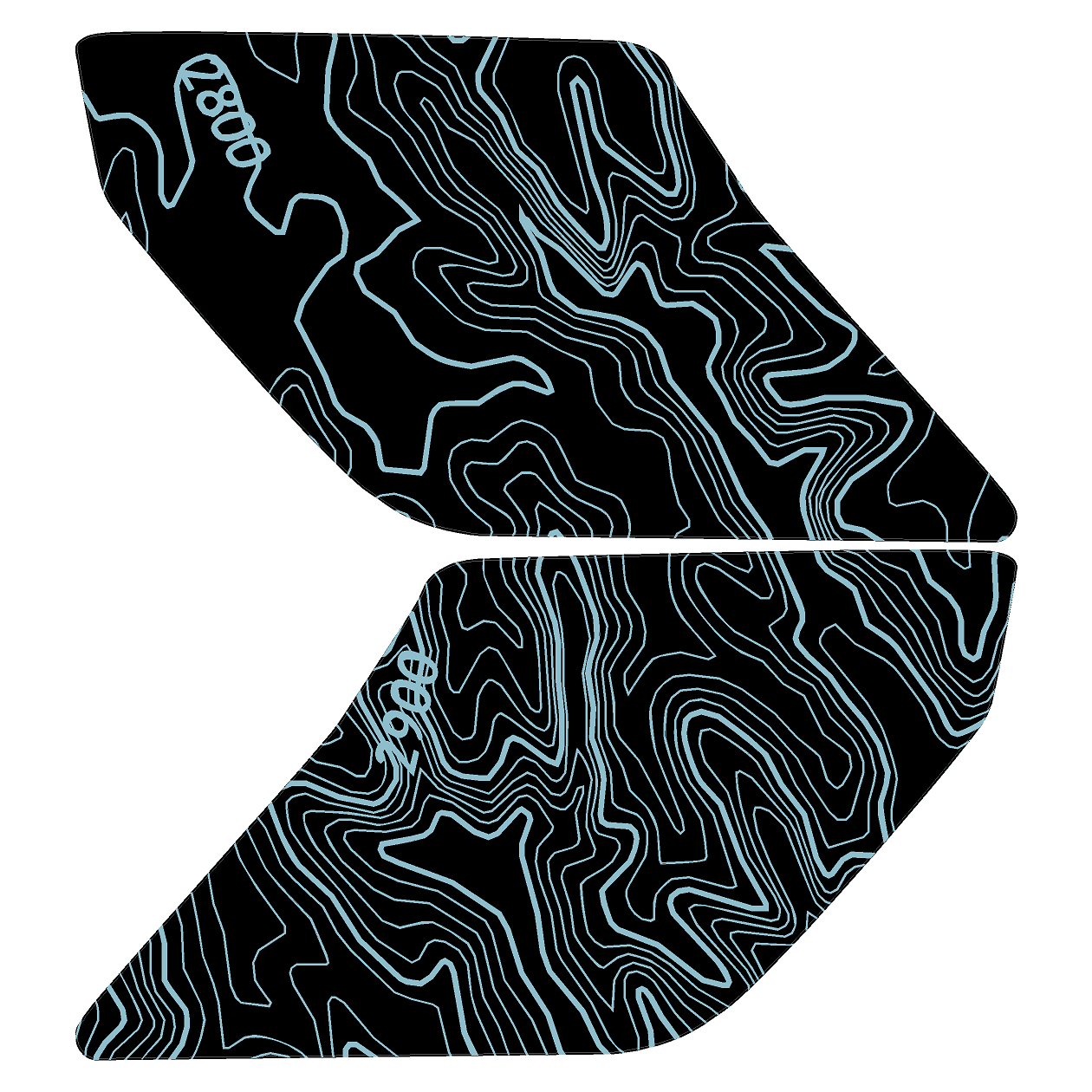 Topo Interior Sun Visor Overlays (Printed Series) - 2021+ Bronco (with Homelink) StickerFab