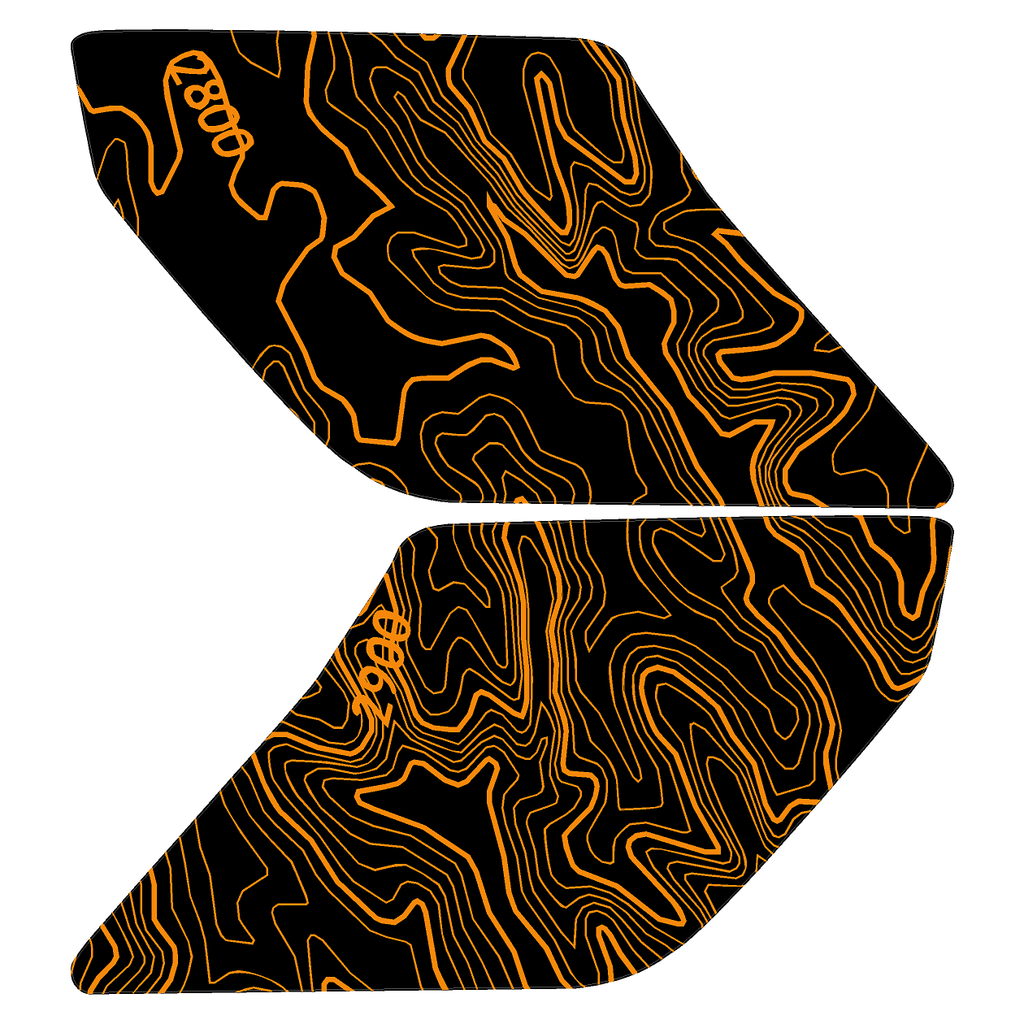 Topo Interior Door Handle Overlays - 2021+ Bronco StickerFab