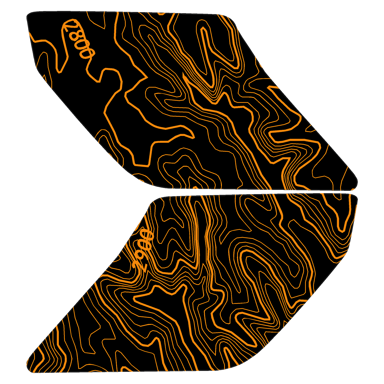 Topo Interior Door Handle Overlays - 2021+ Bronco StickerFab