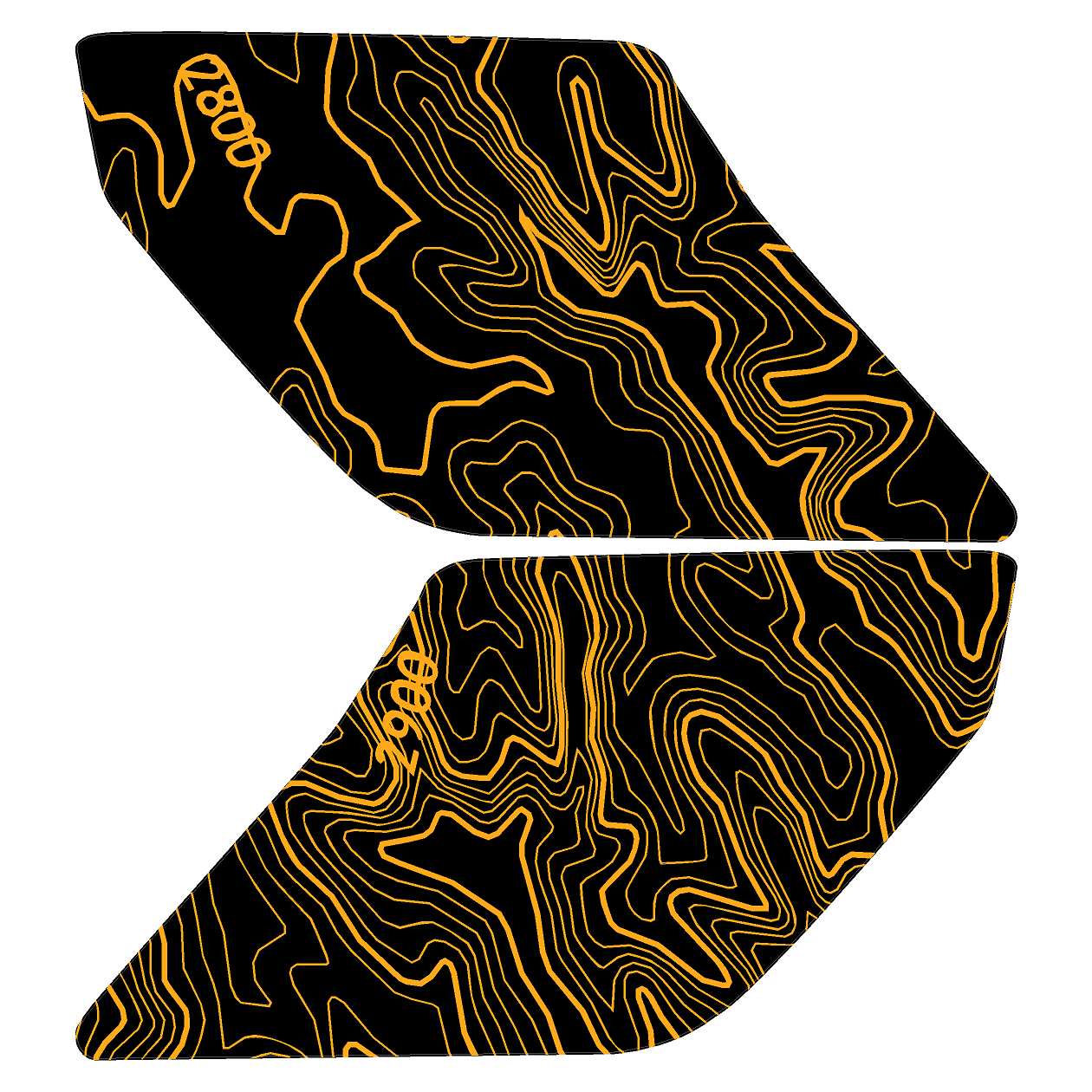 Topo Interior Sun Visor Overlays (Printed Series) - 2021+ Bronco (with Homelink) StickerFab