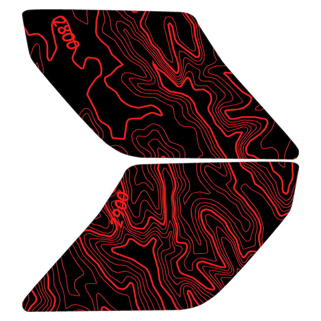 Topo Interior Sun Visor Overlays (Printed Series) - 2021+ Bronco (with Homelink) StickerFab