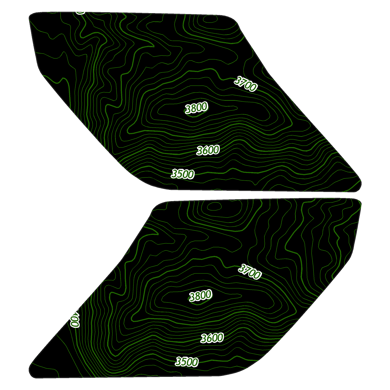 Topo Interior Sun Visor Overlays (Printed Series) - 2021+ Bronco (NO Homelink) StickerFab