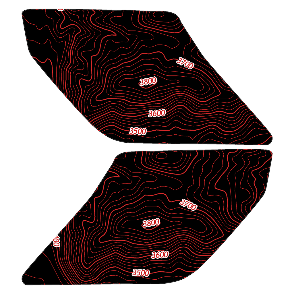 Topo Interior Door Handle Overlays - 2021+ Bronco StickerFab