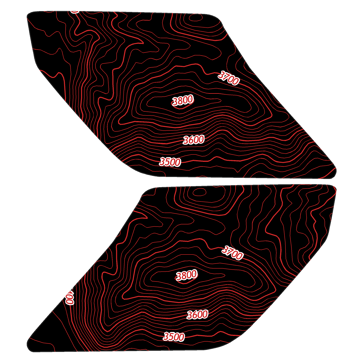 Topo Interior Door Handle Overlays - 2021+ Bronco StickerFab