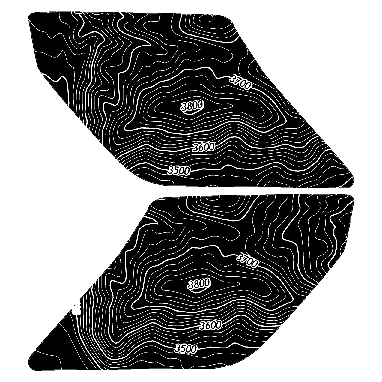 Topo Interior Sun Visor Overlays (Printed Series) - 2021+ Bronco (with Homelink) StickerFab