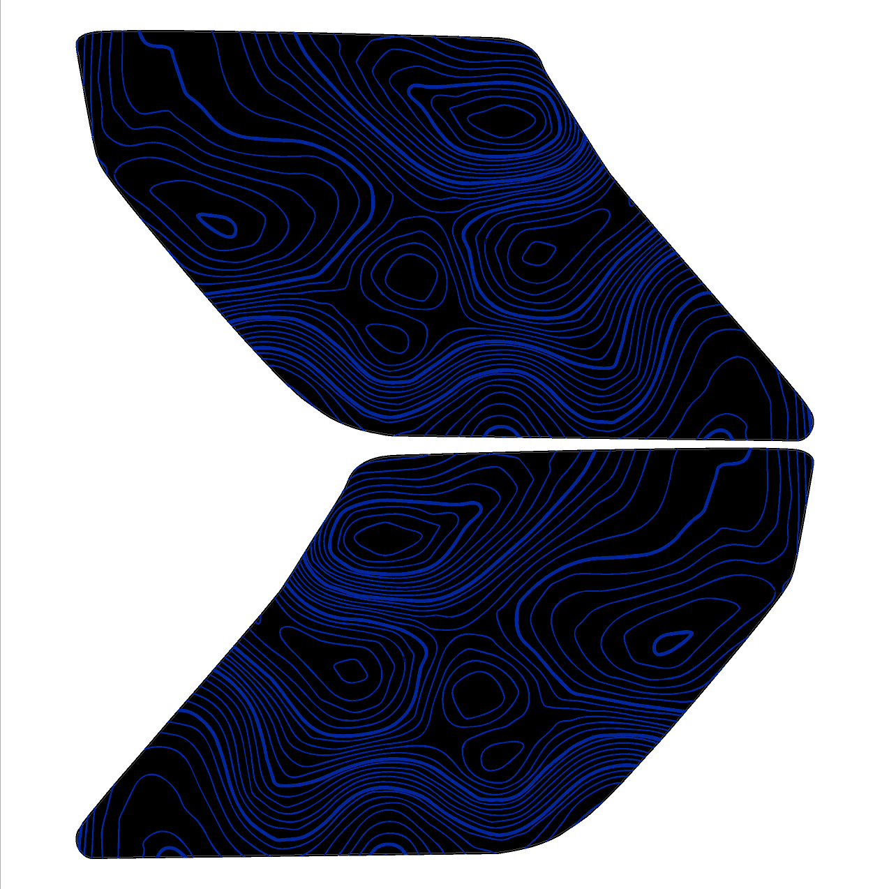 Topo Interior Door Handle Overlays - 2021+ Bronco StickerFab