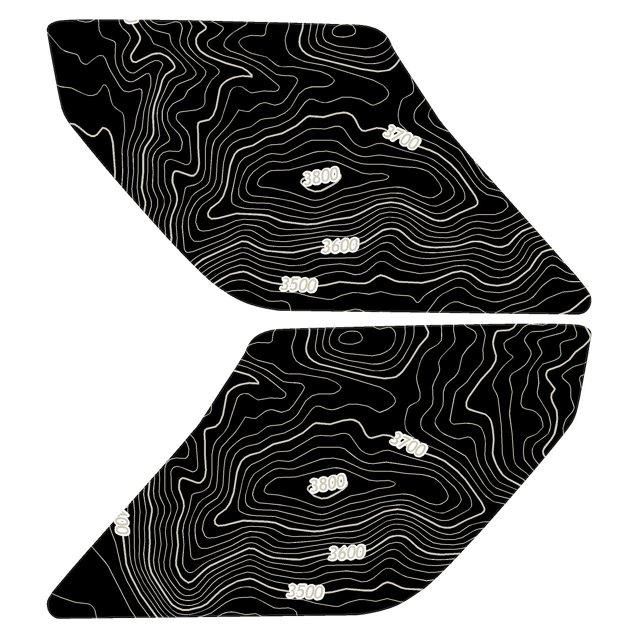Topo Interior Sun Visor Overlays (Printed Series) - 2021+ Bronco (NO Homelink) StickerFab