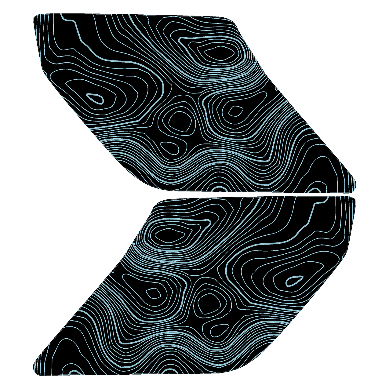 Topographic Interior Sun Visor Overlays - 2024+ Ranger Raptor (with Homelink) StickerFab
