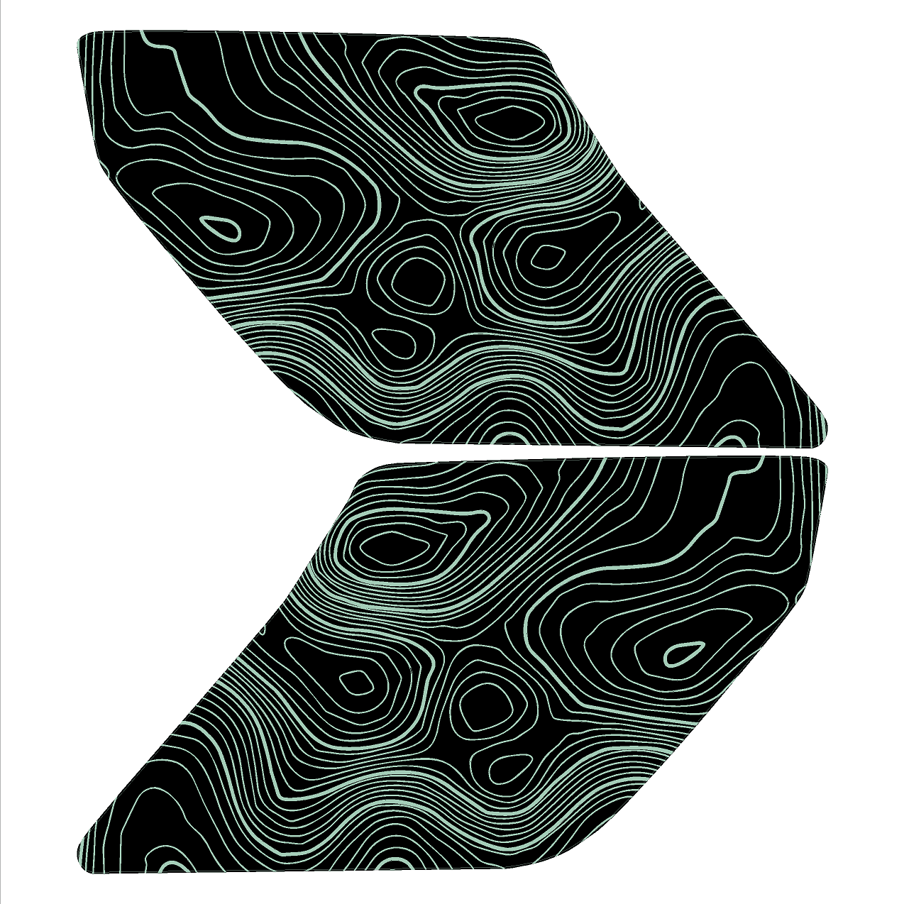 Topo Interior Sun Visor Overlays (Printed Series) - 2021+ Bronco (with Homelink) StickerFab