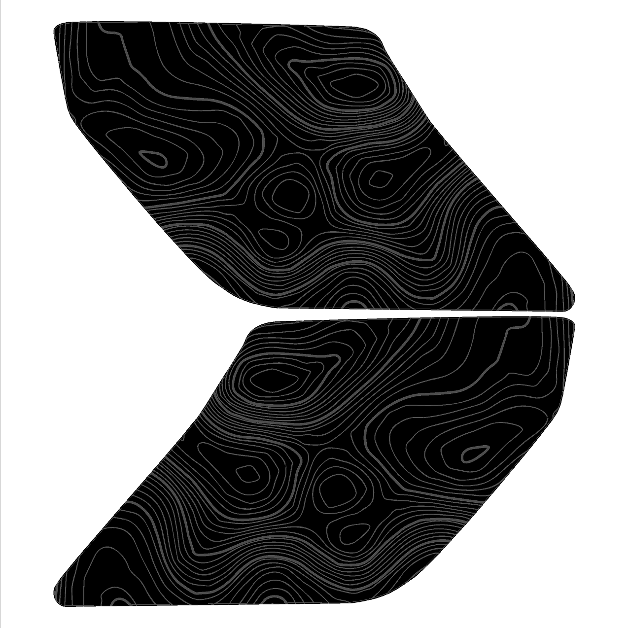 Topo Interior Sun Visor Overlays (Printed Series) - 2021+ Bronco (NO Homelink) StickerFab