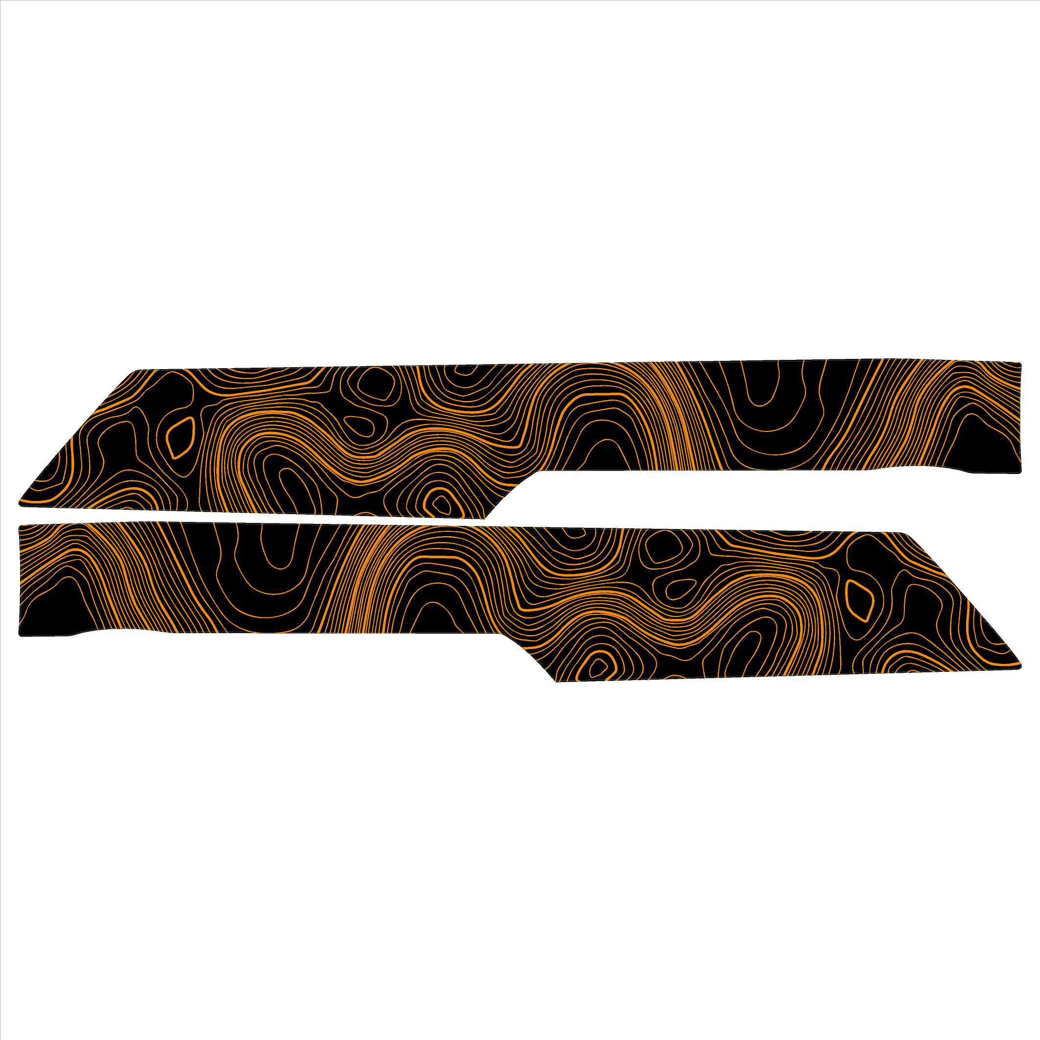 Topo Rear Interior Lower Door Card Insert Overlays (Printed Series) - 2021+ Bronco 4 Door StickerFab