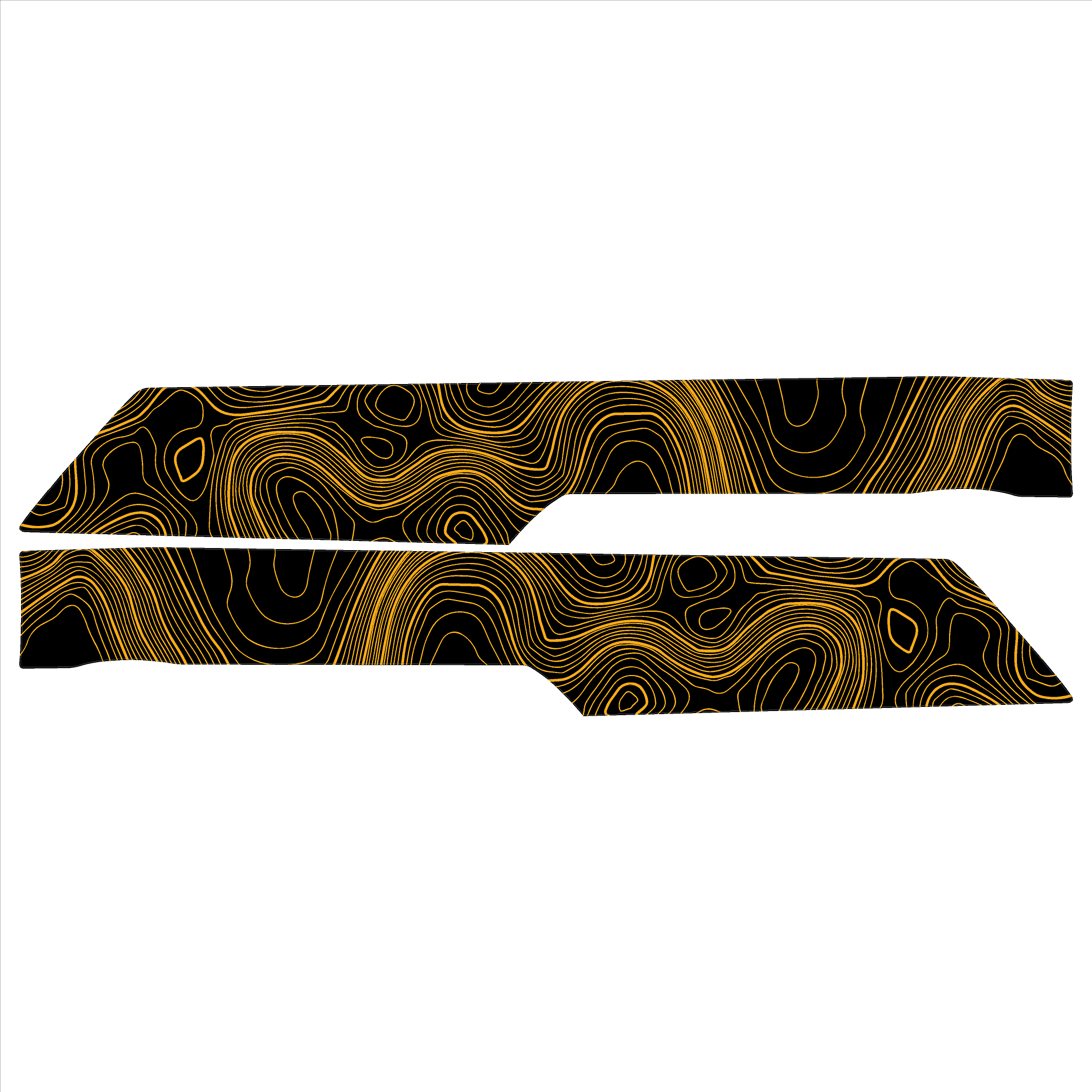 Topo Front Interior Upper Door Card Insert Overlays (Printed Series) - 2021+ Bronco 4 Door StickerFab