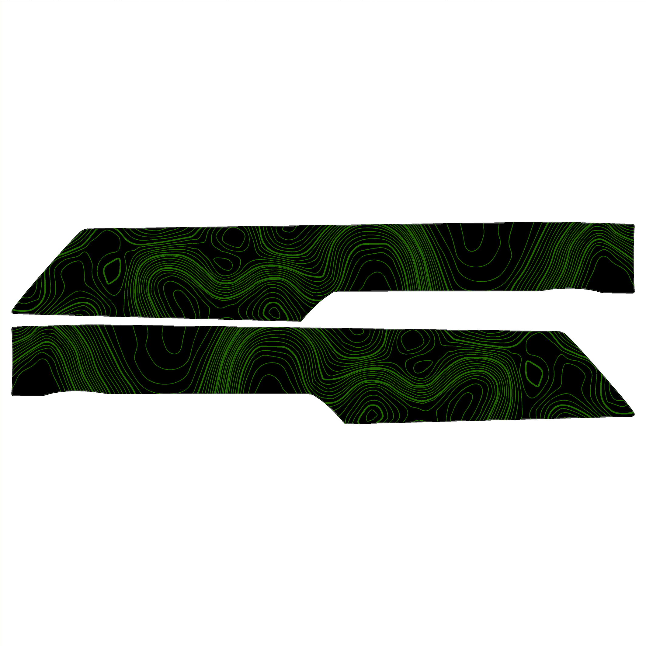 Topo Front Interior Upper Door Card Insert Overlays (Printed Series) - 2021+ Bronco 4 Door StickerFab
