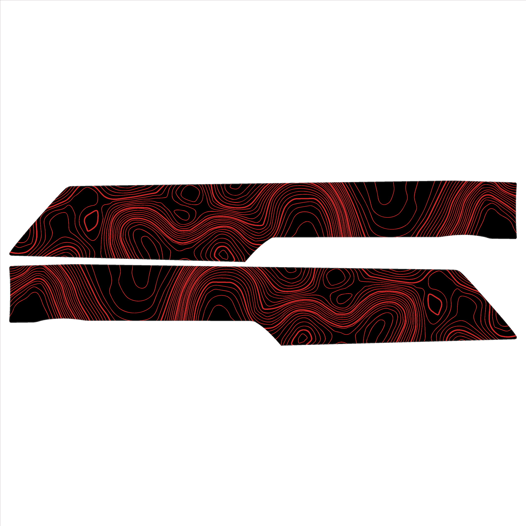Topo Rear Interior Lower Door Card Insert Overlays (Printed Series) - 2021+ Bronco 4 Door StickerFab