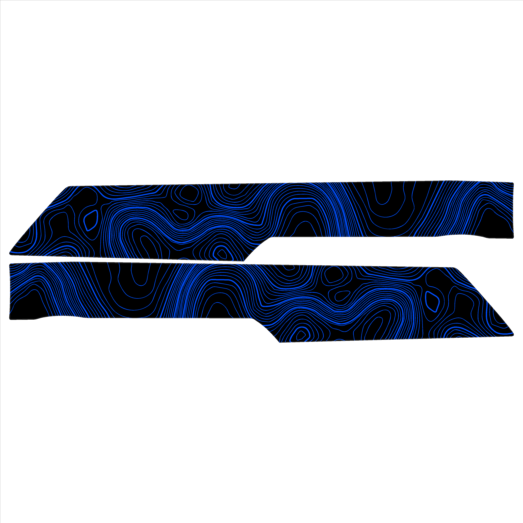 Topo Rear Interior Lower Door Card Insert Overlays (Printed Series) - 2021+ Bronco 4 Door StickerFab