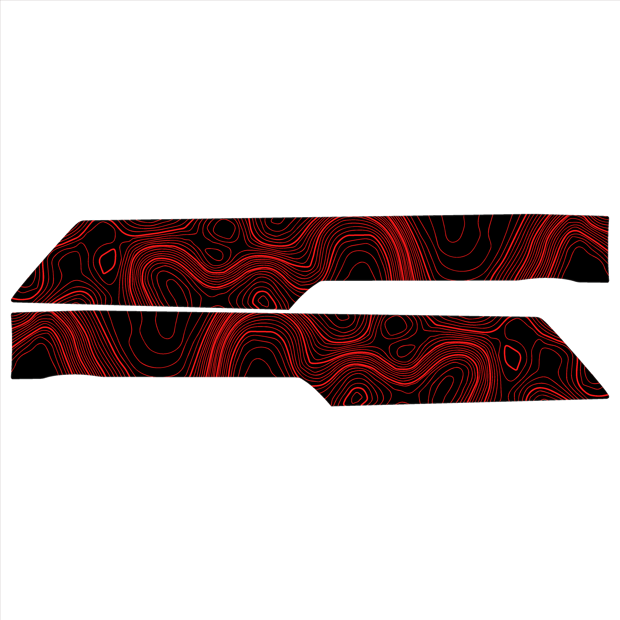 Topo Rear Interior Lower Door Card Insert Overlays (Printed Series) - 2021+ Bronco 4 Door StickerFab