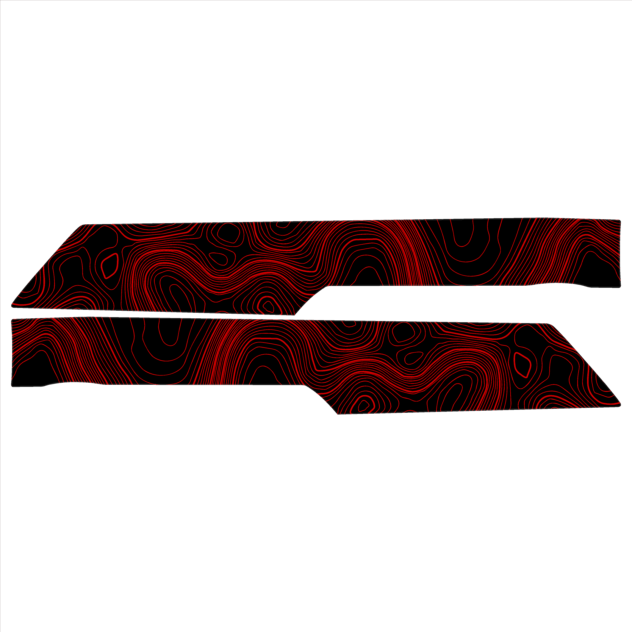 Topo Rear Interior Upper Door Card Insert Overlays (Printed Series) - 2021+ Bronco 4 Door StickerFab
