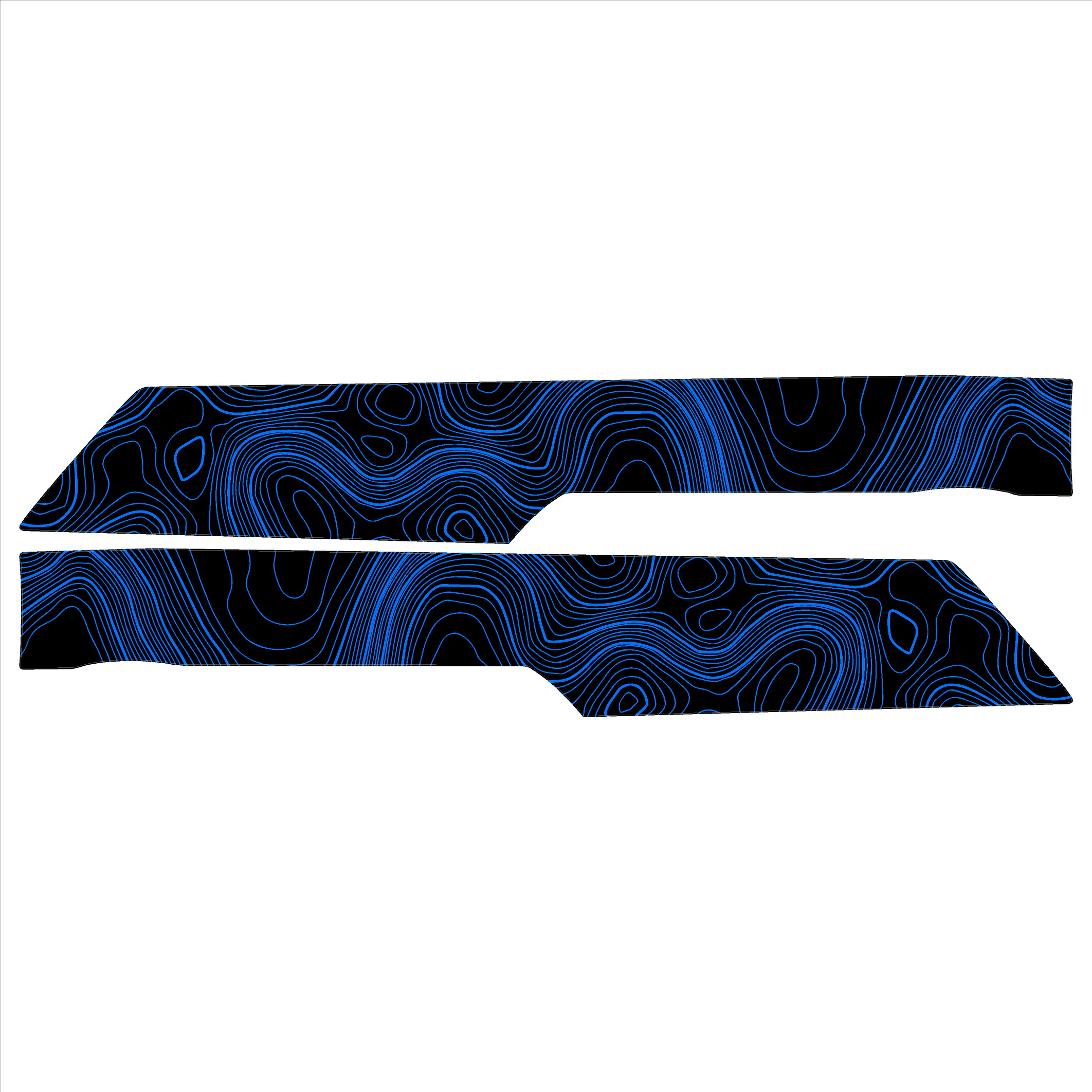Topo Rear Interior Lower Door Card Insert Overlays (Printed Series) - 2021+ Bronco 4 Door StickerFab
