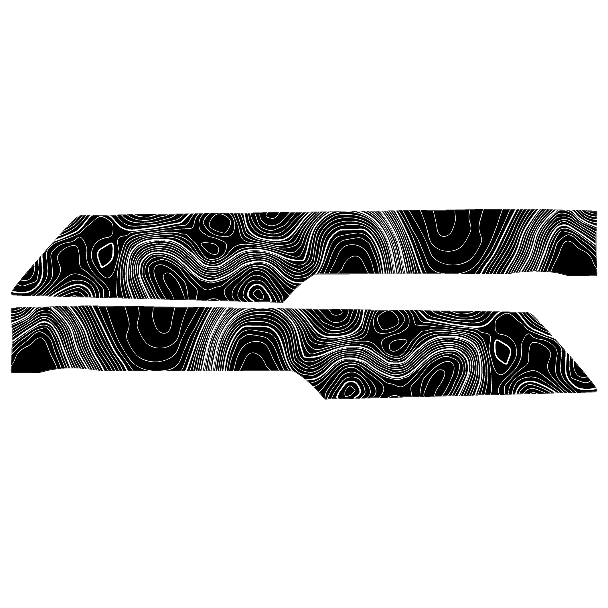 Topo Rear Interior Lower Door Card Insert Overlays (Printed Series) - 2021+ Bronco 4 Door StickerFab