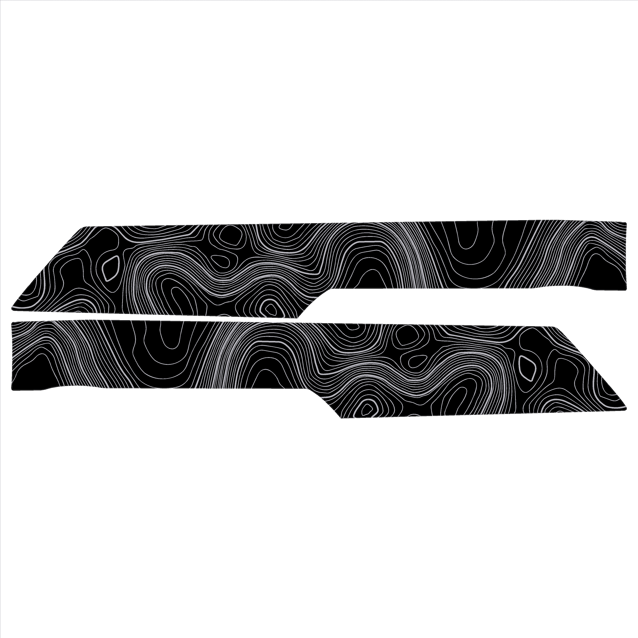 Topo Rear Interior Lower Door Card Insert Overlays (Printed Series) - 2021+ Bronco 4 Door StickerFab