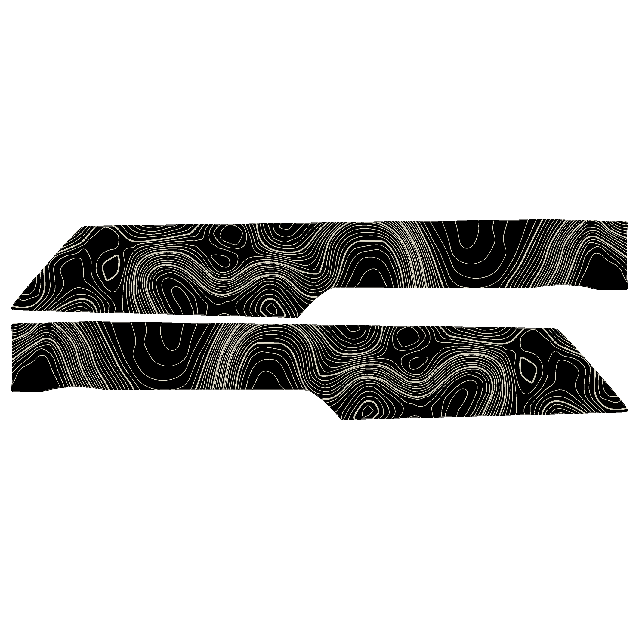 Topo Rear Interior Lower Door Card Insert Overlays (Printed Series) - 2021+ Bronco 4 Door StickerFab