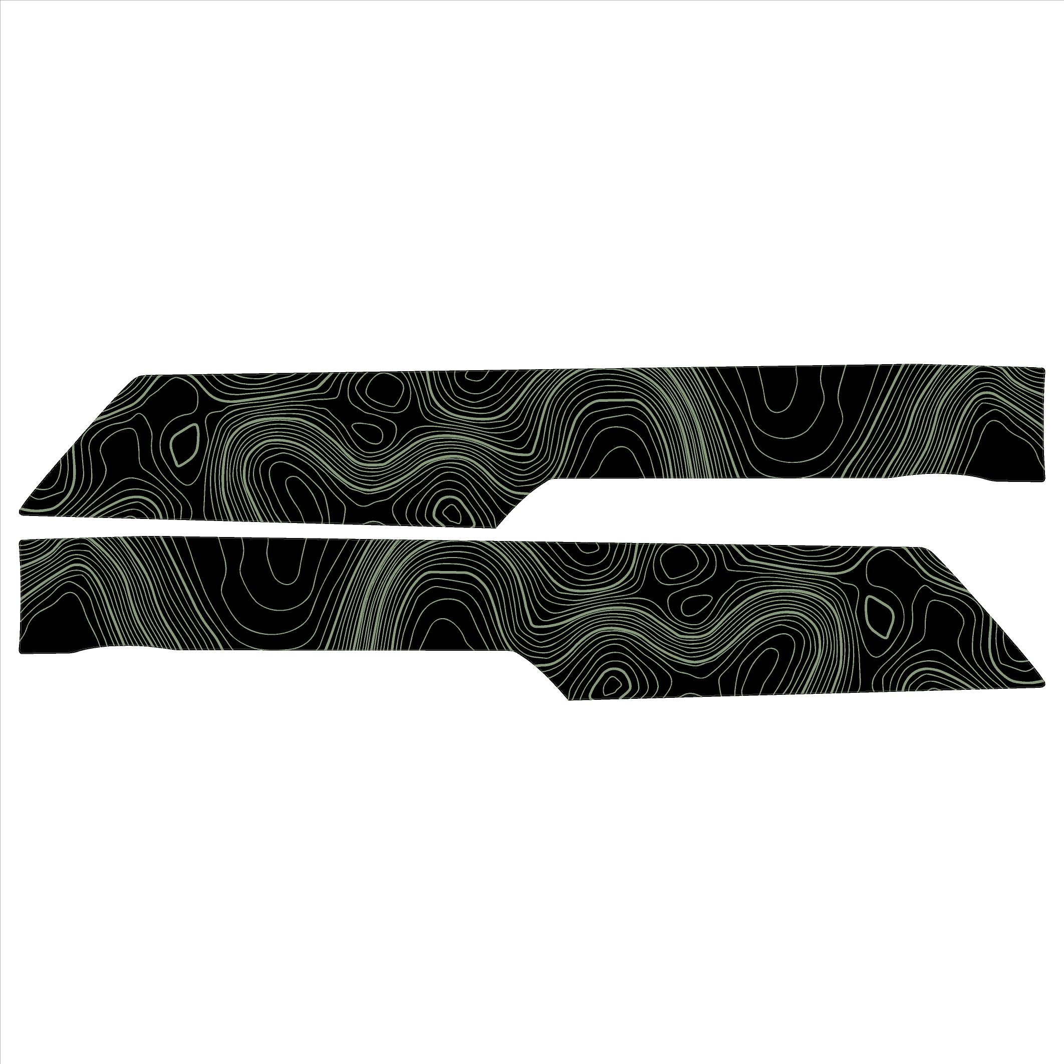 Topo Front Interior Upper Door Card Insert Overlays (Printed Series) - 2021+ Bronco 4 Door StickerFab