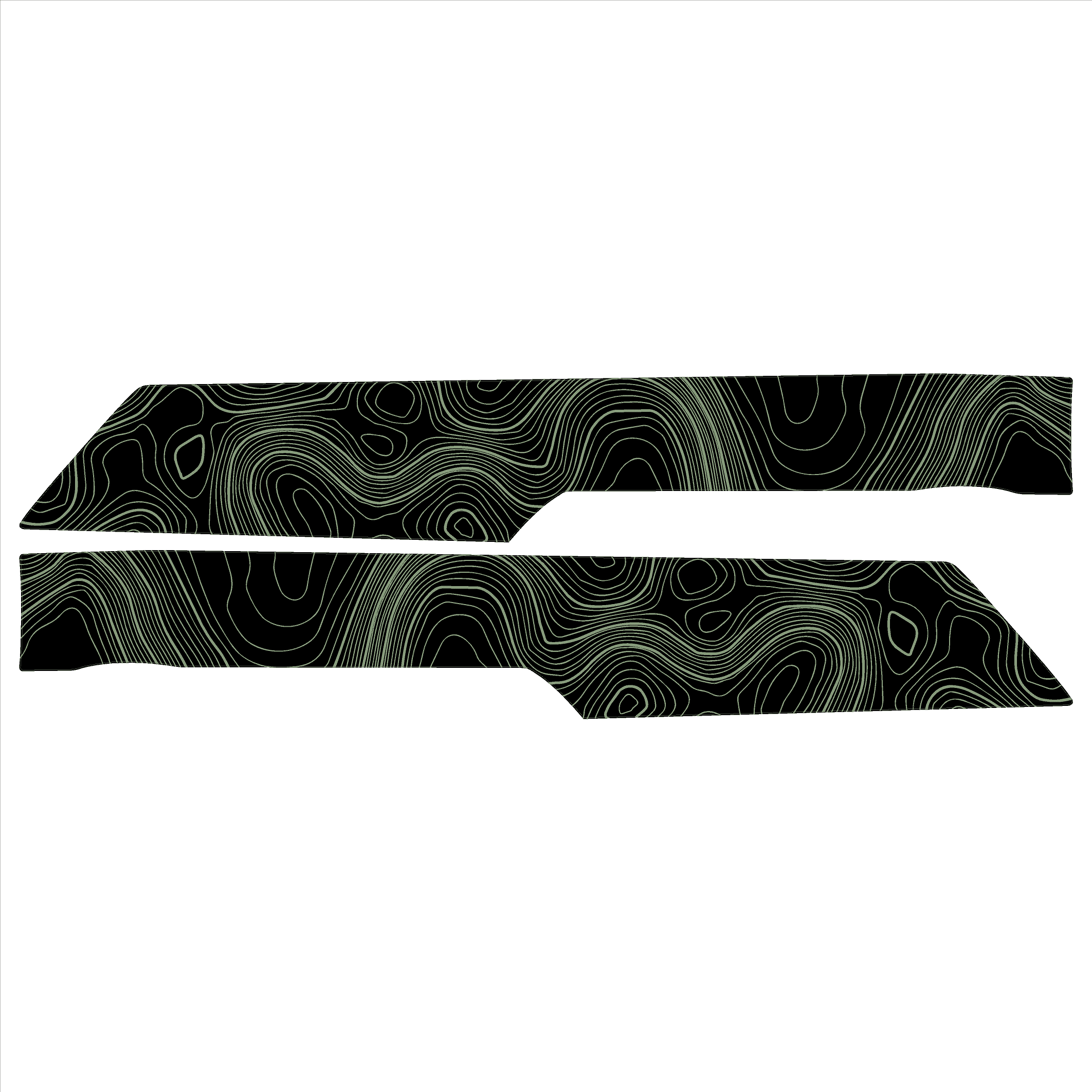 Topo Rear Interior Upper Door Card Insert Overlays (Printed Series) - 2021+ Bronco 4 Door StickerFab