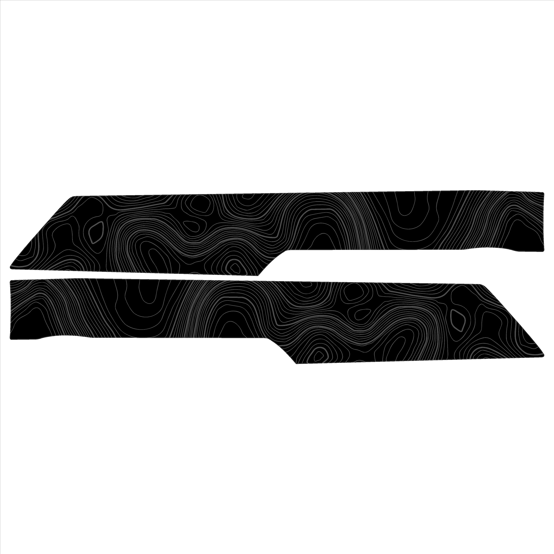 Topo Rear Interior Lower Door Card Insert Overlays (Printed Series) - 2021+ Bronco 4 Door StickerFab