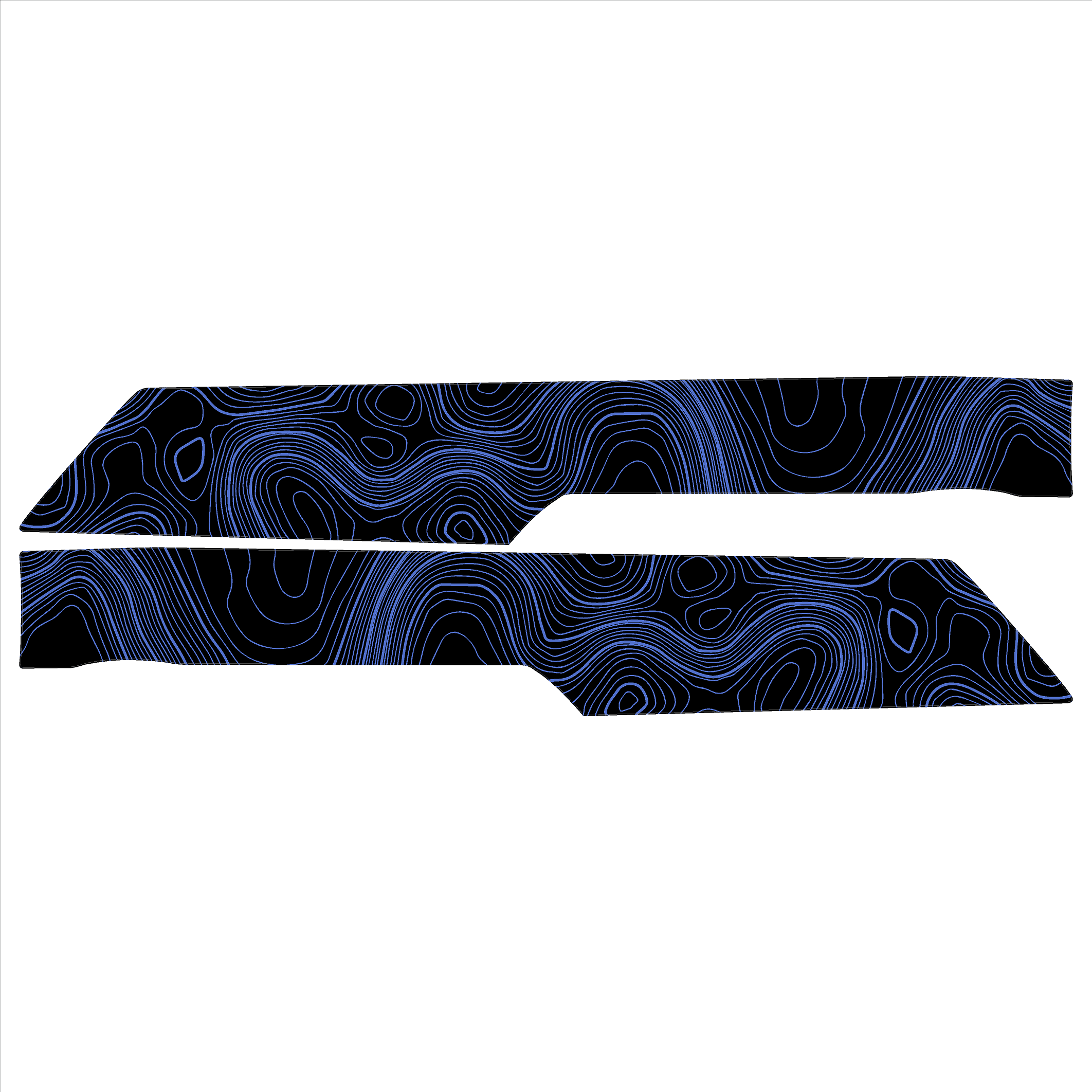 Topo Front Interior Upper Door Card Insert Overlays (Printed Series) - 2021+ Bronco 4 Door StickerFab