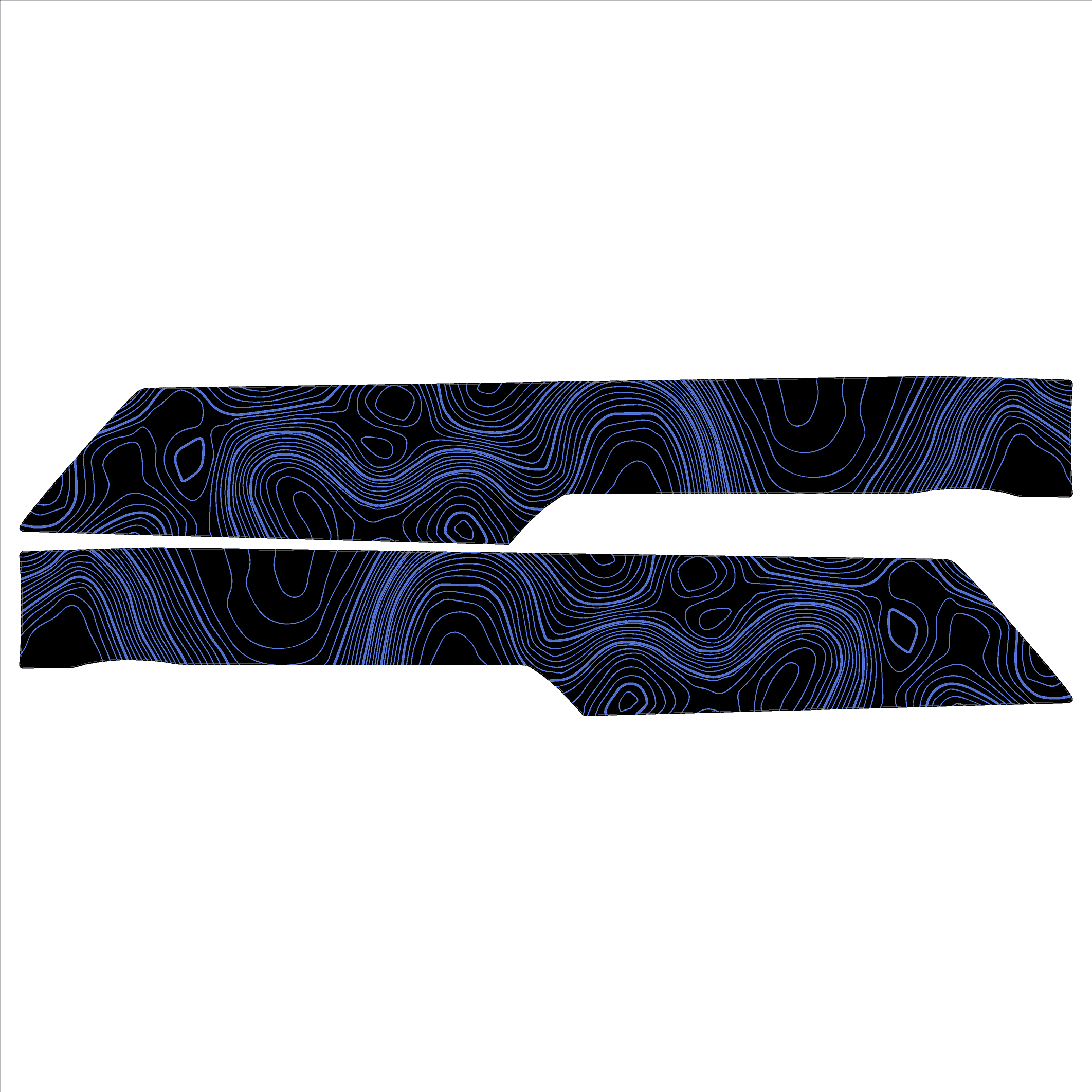 Topo Rear Interior Lower Door Card Insert Overlays (Printed Series) - 2021+ Bronco 4 Door StickerFab