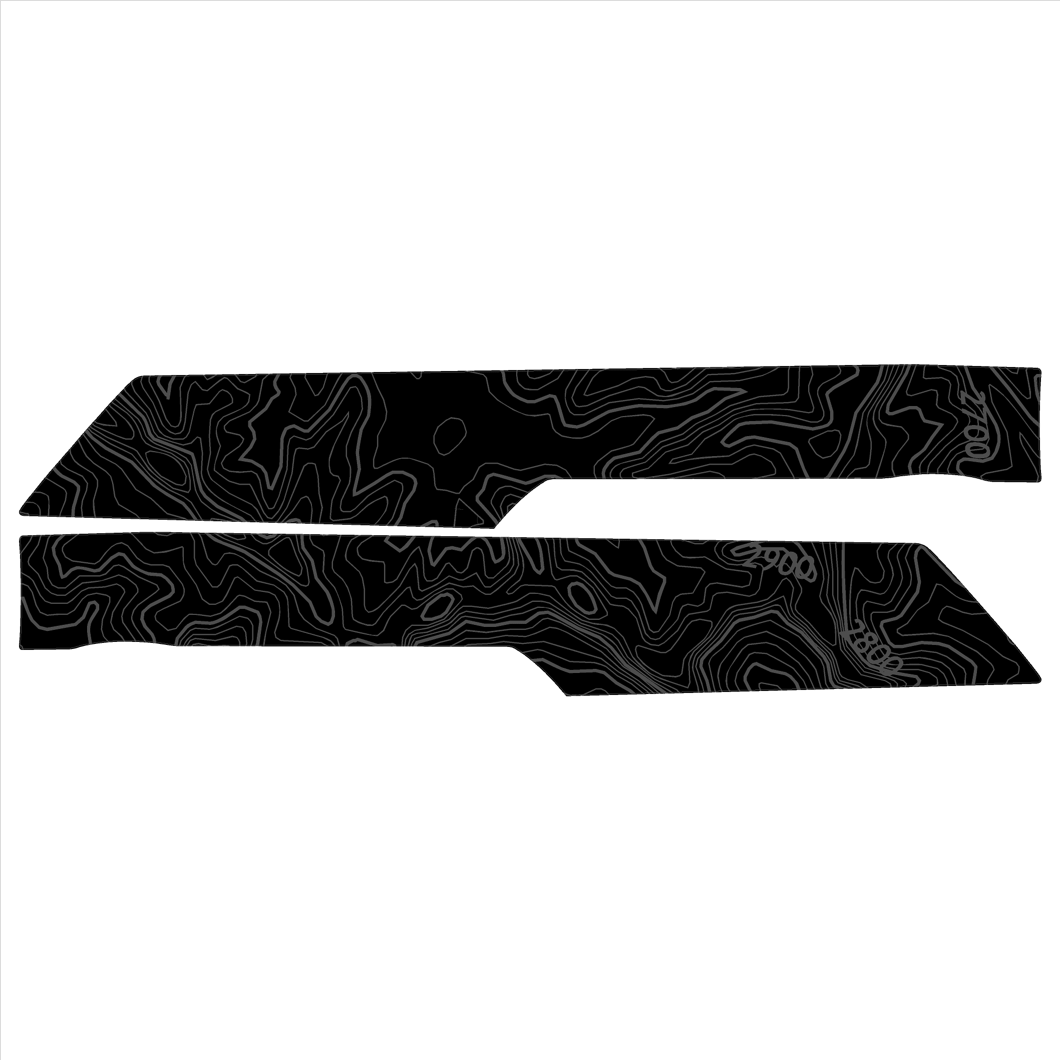Topo Rear Interior Lower Door Card Insert Overlays (Printed Series) - 2021+ Bronco 4 Door StickerFab