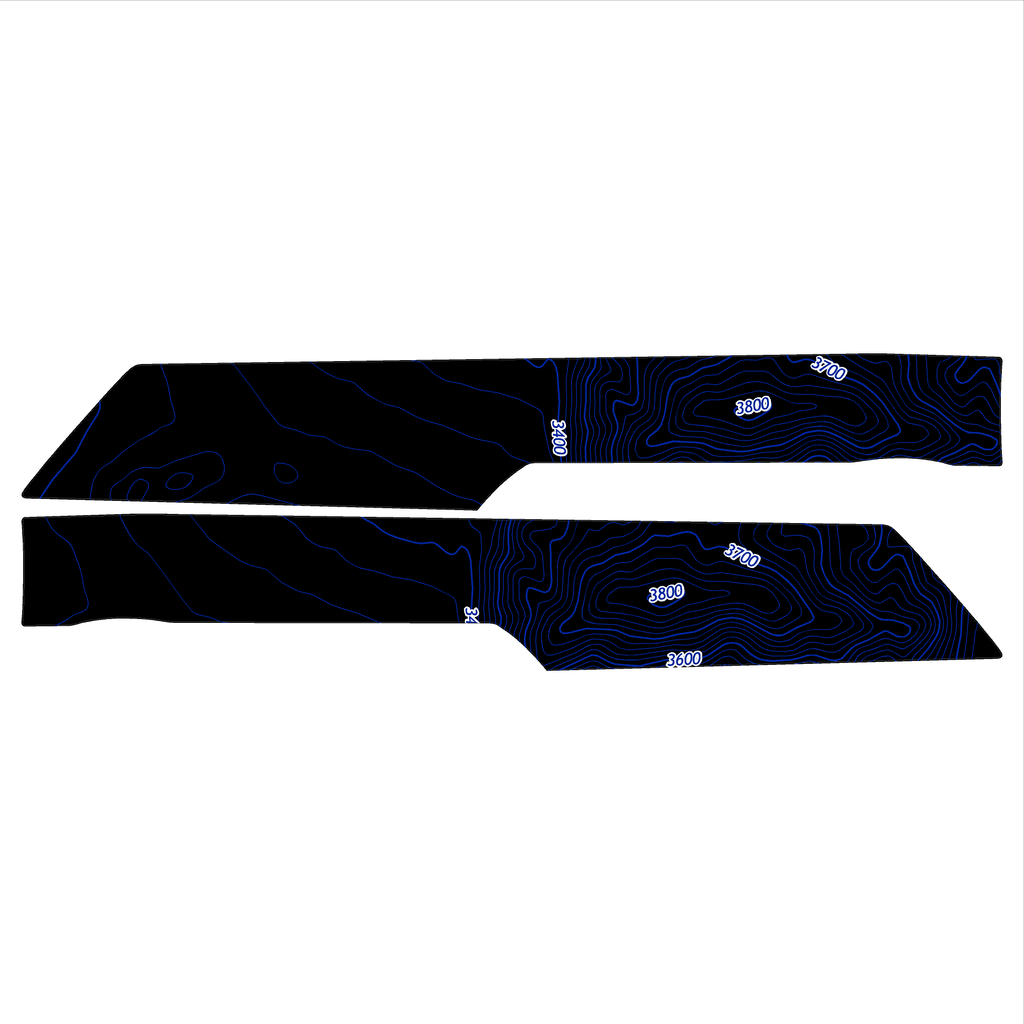 Topo Rear Interior Lower Door Card Insert Overlays (Printed Series) - 2021+ Bronco 4 Door StickerFab