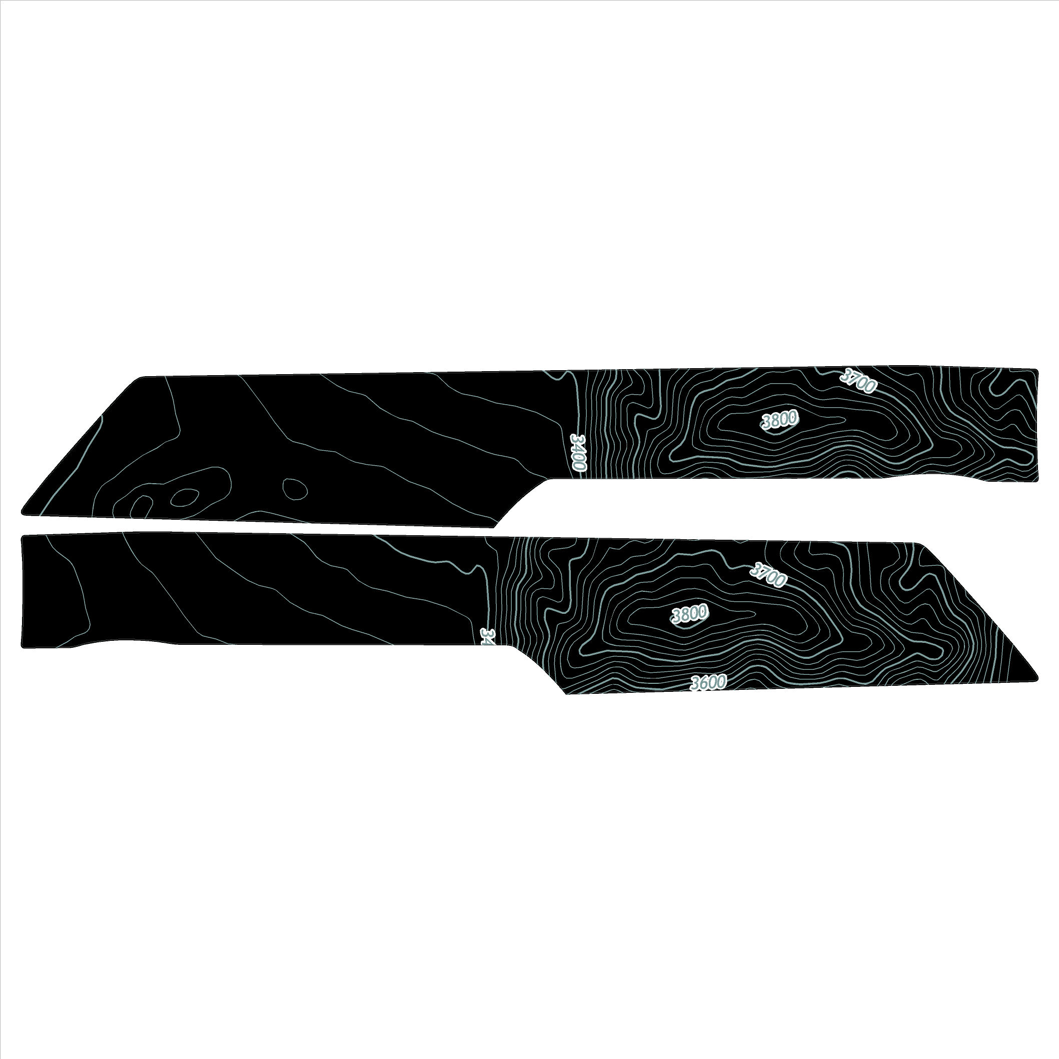 Topo Understeering Panel Overlay (Printed Series) - 2021-2022 Bronco (Type A) StickerFab