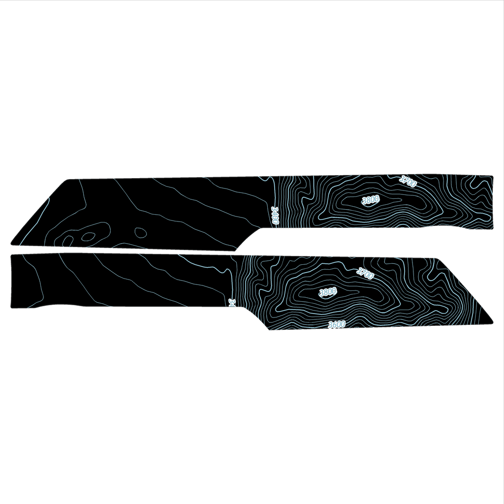 Topo Rear Interior Lower Door Card Insert Overlays (Printed Series) - 2021+ Bronco 4 Door StickerFab