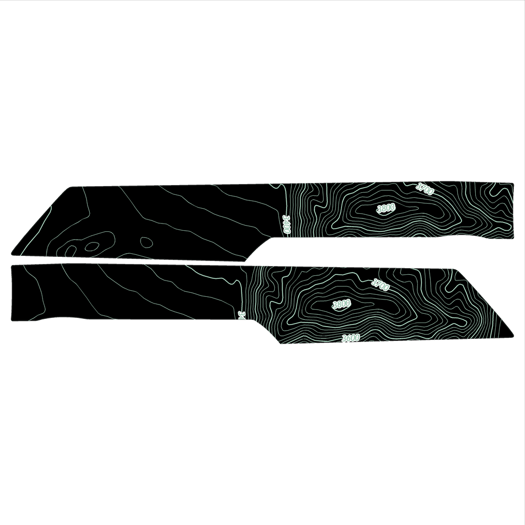 Topo Rear Interior Lower Door Card Insert Overlays (Printed Series) - 2021+ Bronco 4 Door StickerFab