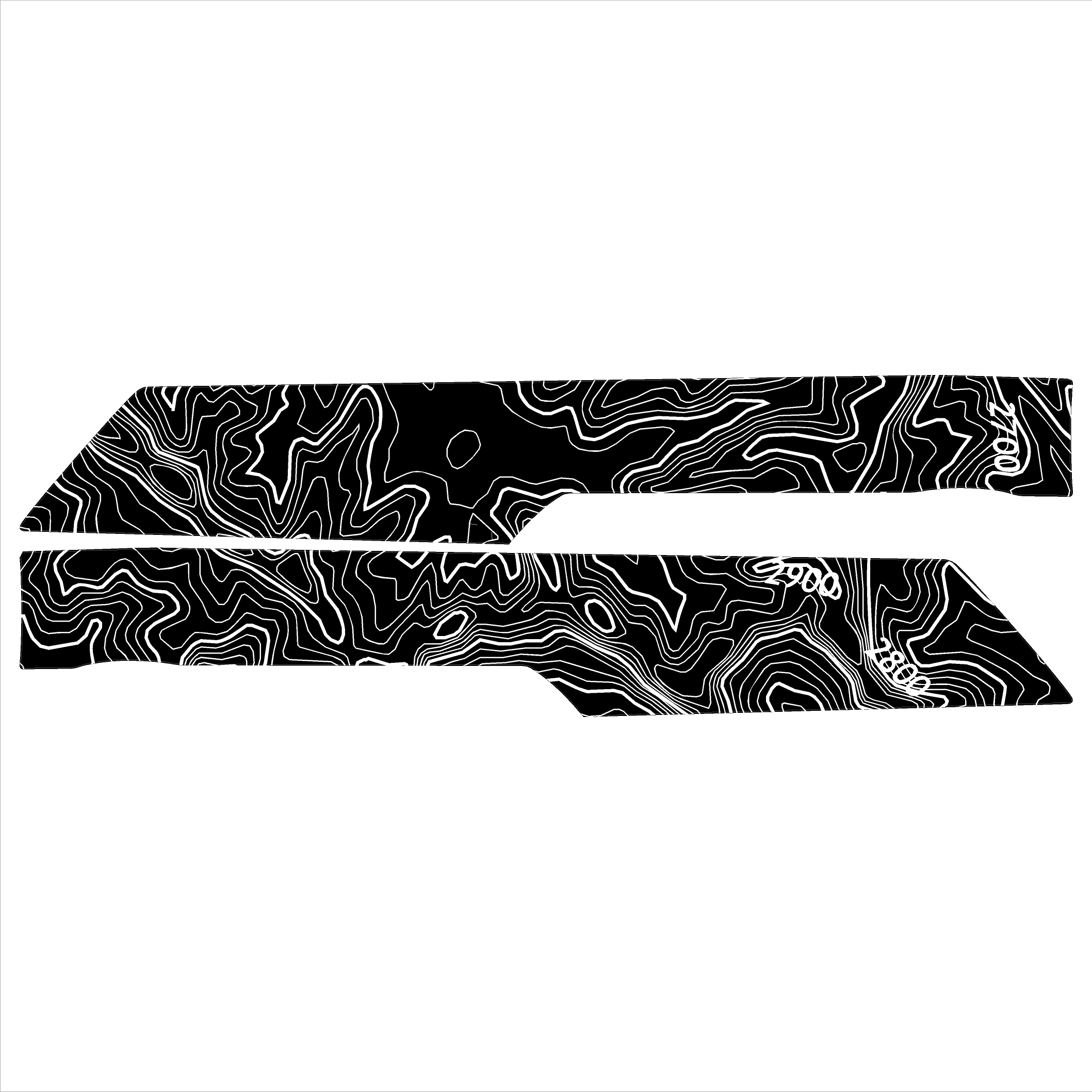 Topo Front Interior Upper Door Card Insert Overlays (Printed Series) - 2021+ Bronco 4 Door StickerFab