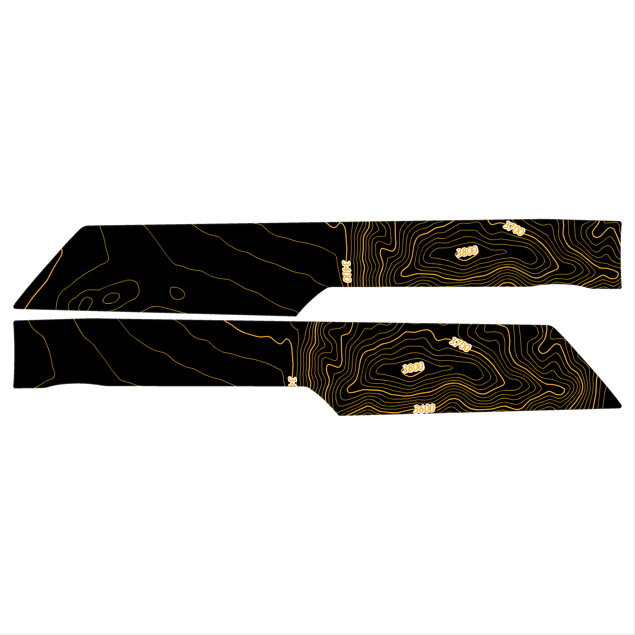 Topo Front Interior Upper Door Card Insert Overlays (Printed Series) - 2021+ Bronco 4 Door StickerFab