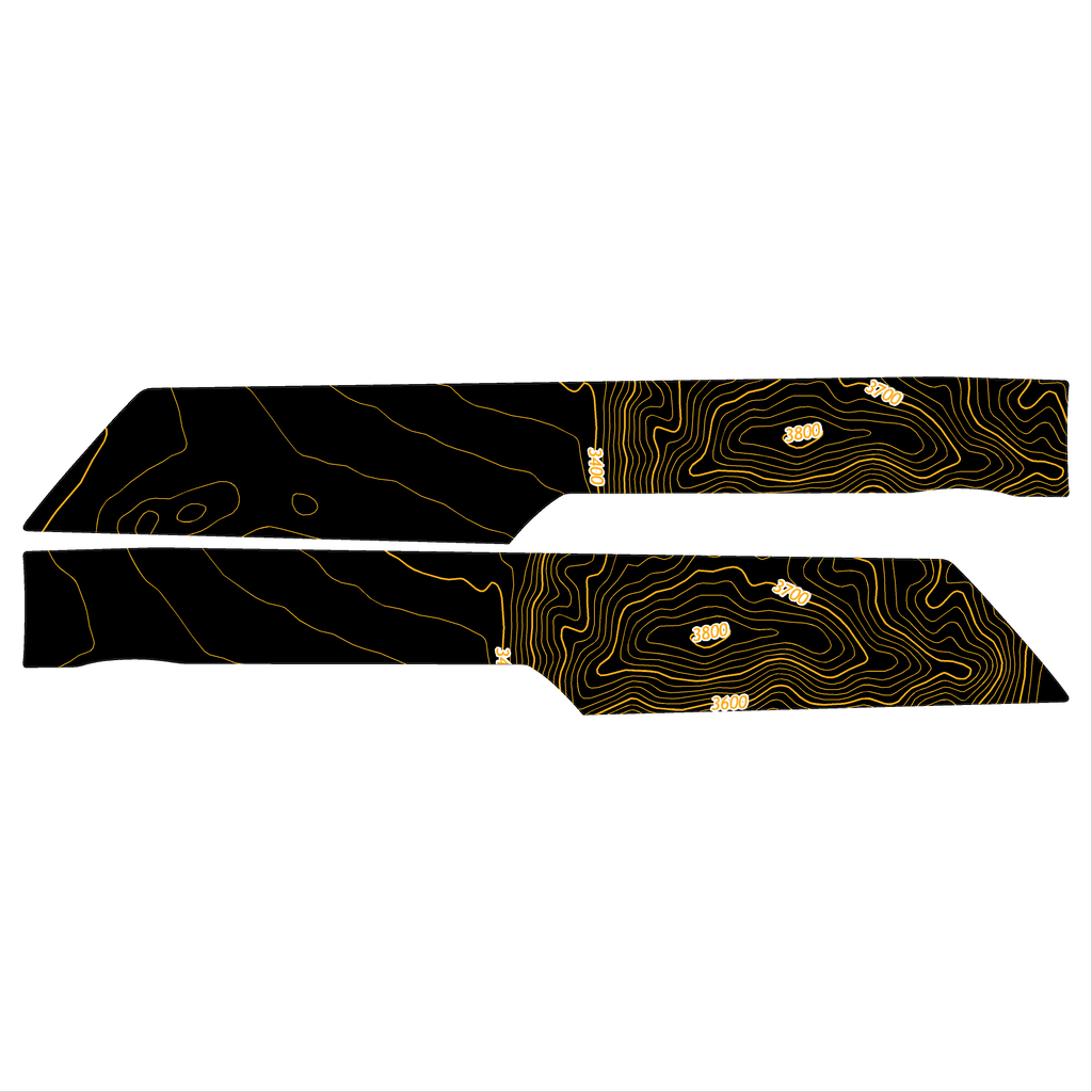 Topo Rear Interior Lower Door Card Insert Overlays (Printed Series) - 2021+ Bronco 4 Door StickerFab