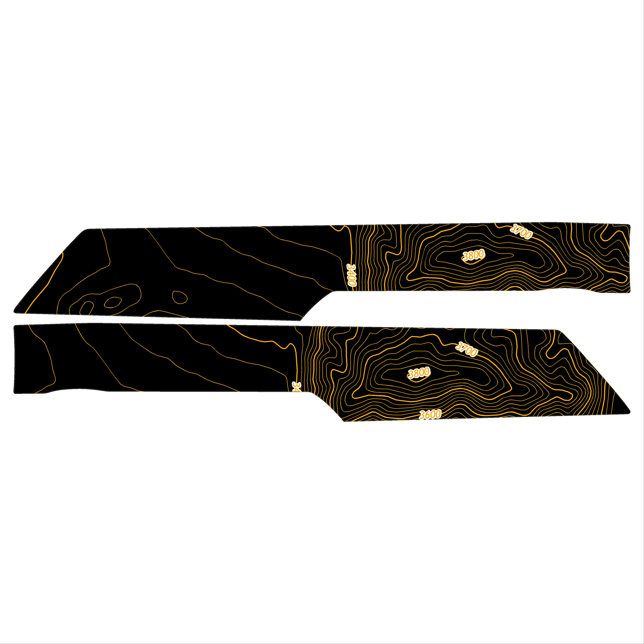 Topo Rear Interior Lower Door Card Insert Overlays (Printed Series) - 2021+ Bronco 4 Door StickerFab