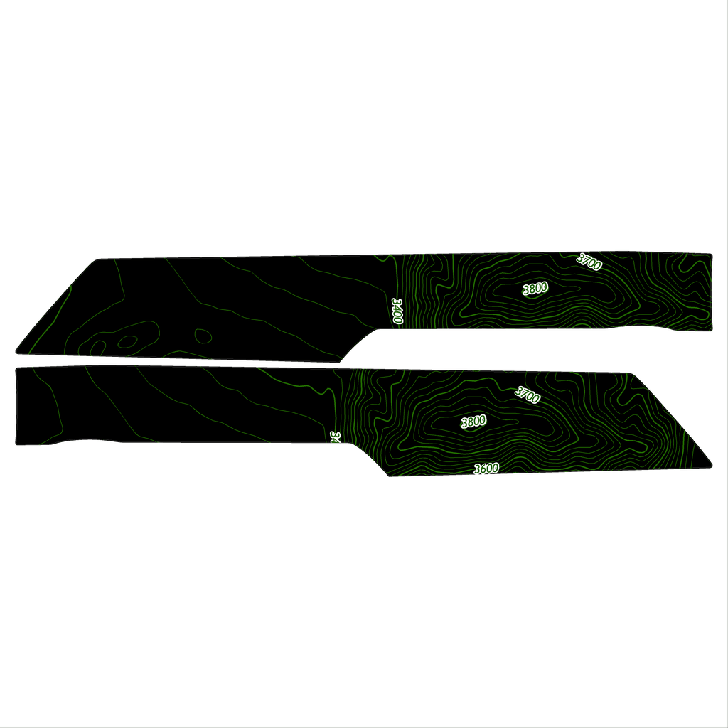 Topo Rear Interior Lower Door Card Insert Overlays (Printed Series) - 2021+ Bronco 4 Door StickerFab