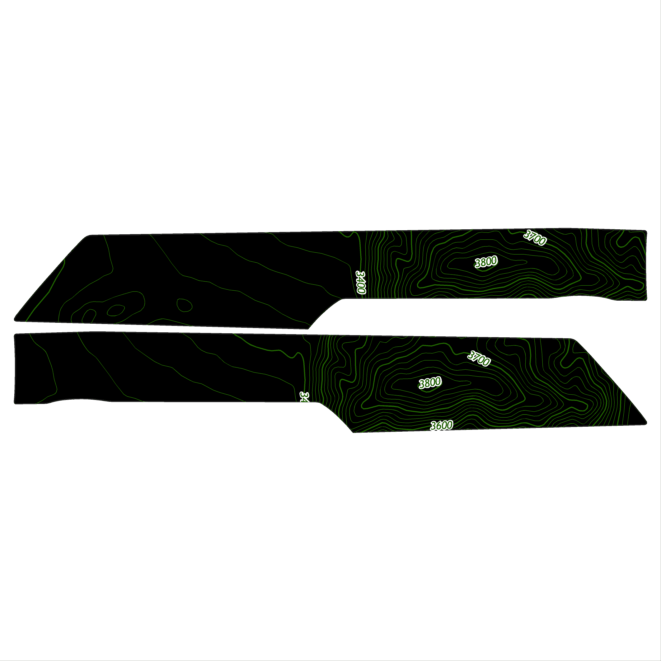 Topo Understeering Panel Overlay (Printed Series) - 2021-2022 Bronco (Type A) StickerFab