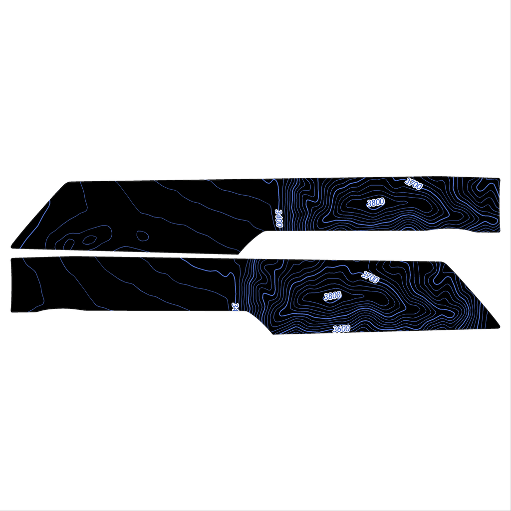 Topo Rear Interior Lower Door Card Insert Overlays (Printed Series) - 2021+ Bronco 4 Door StickerFab