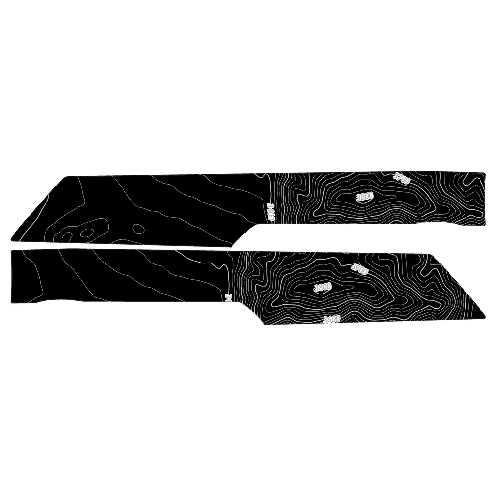 Topo Rear Interior Lower Door Card Insert Overlays (Printed Series) - 2021+ Bronco 4 Door StickerFab