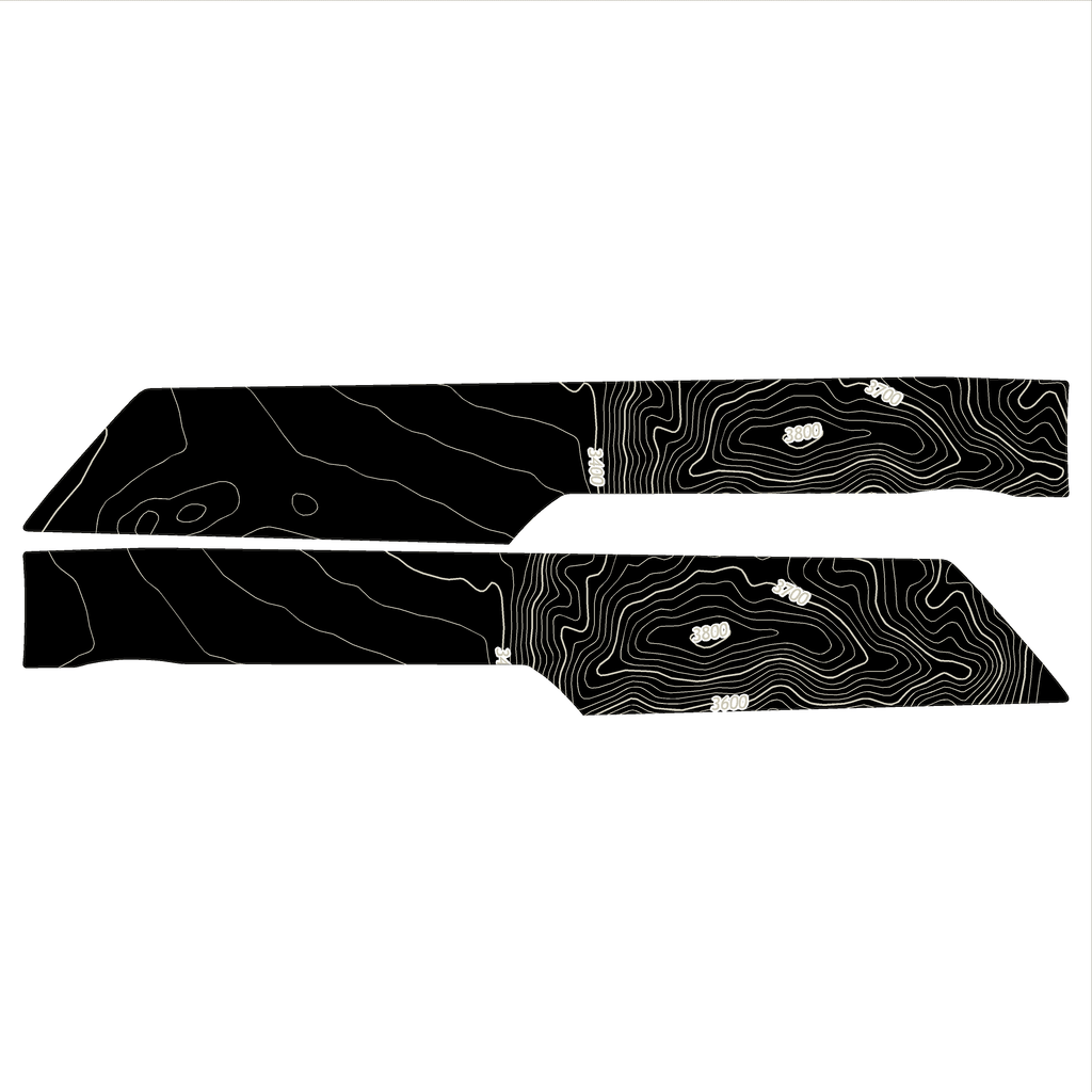 Topo Rear Interior Lower Door Card Insert Overlays (Printed Series) - 2021+ Bronco 4 Door StickerFab