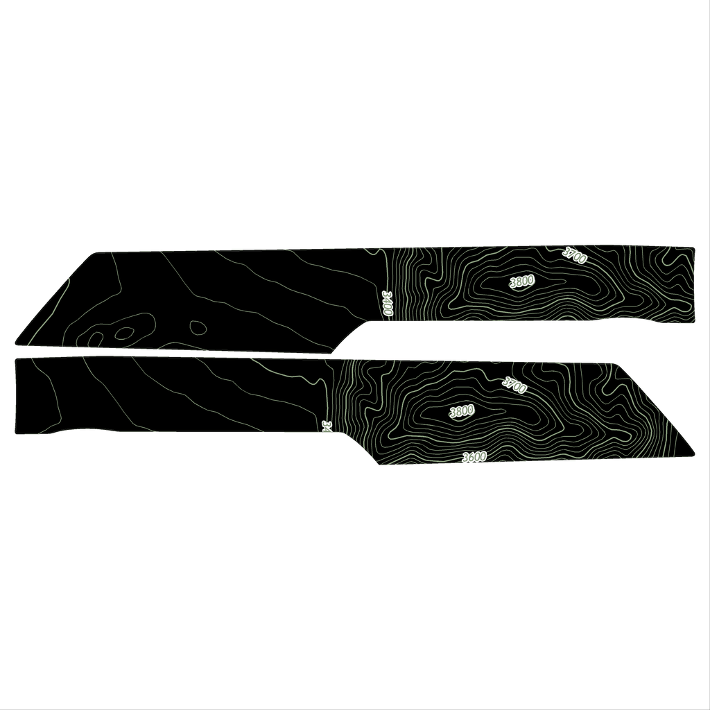 Topo Rear Interior Lower Door Card Insert Overlays (Printed Series) - 2021+ Bronco 4 Door StickerFab