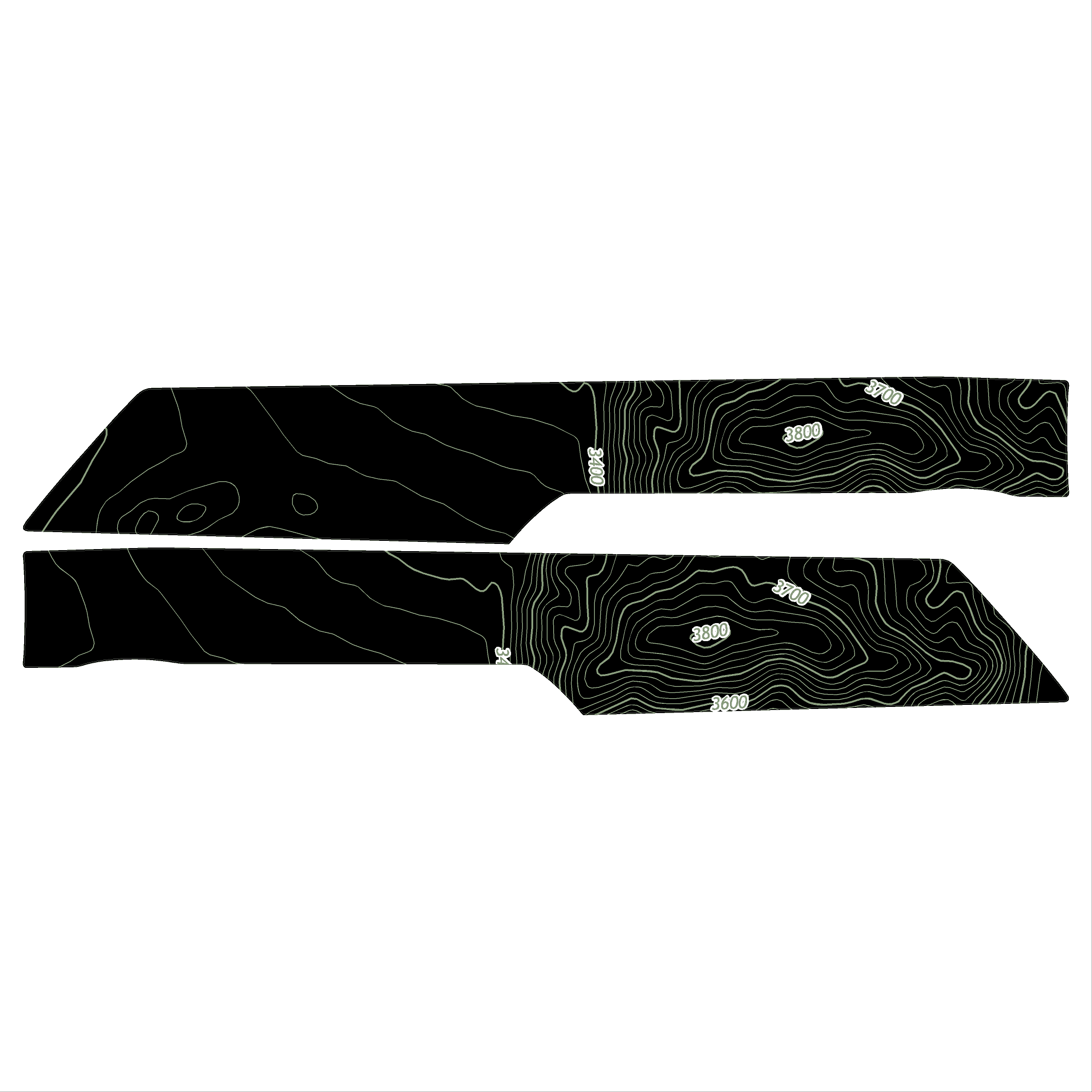 Topo Understeering Panel Overlay (Printed Series) - 2023+ Bronco (Type B) StickerFab
