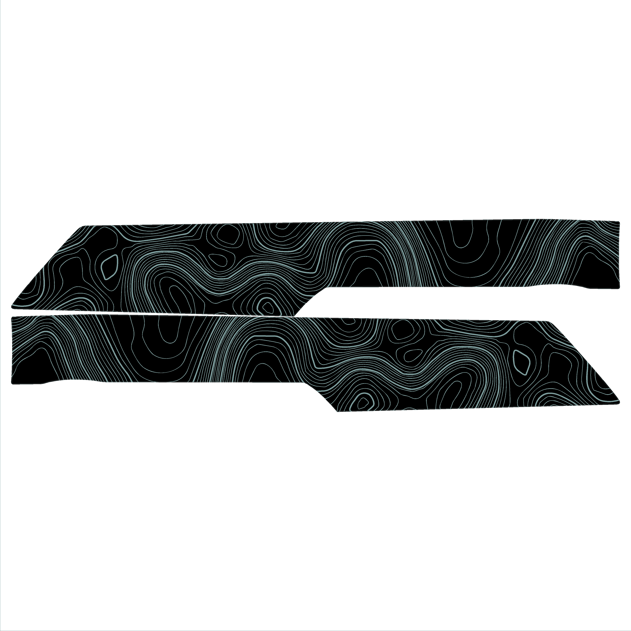 Topo Rear Interior Lower Door Card Insert Overlays (Printed Series) - 2021+ Bronco 4 Door StickerFab