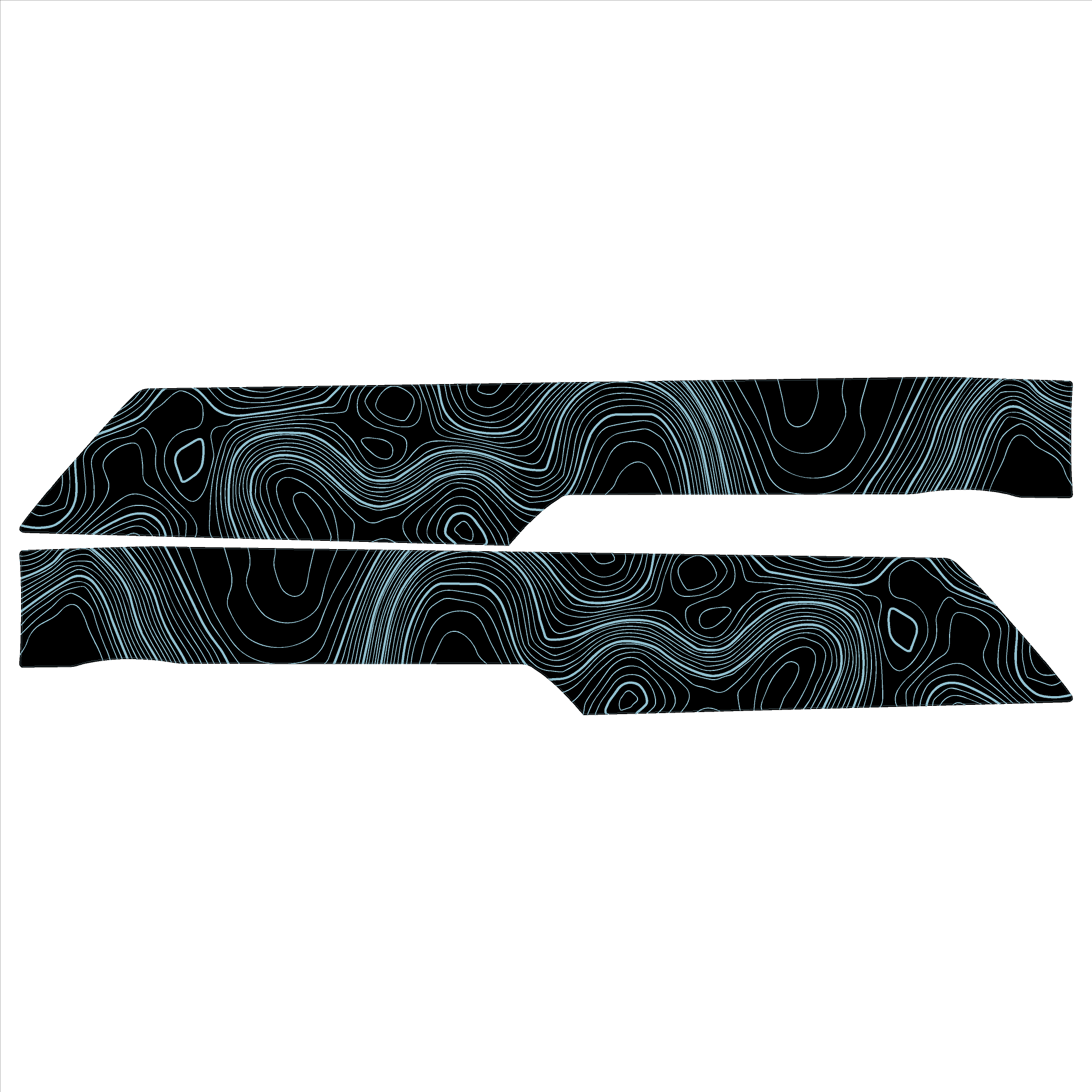 Topo Rear Interior Lower Door Card Insert Overlays (Printed Series) - 2021+ Bronco 4 Door StickerFab
