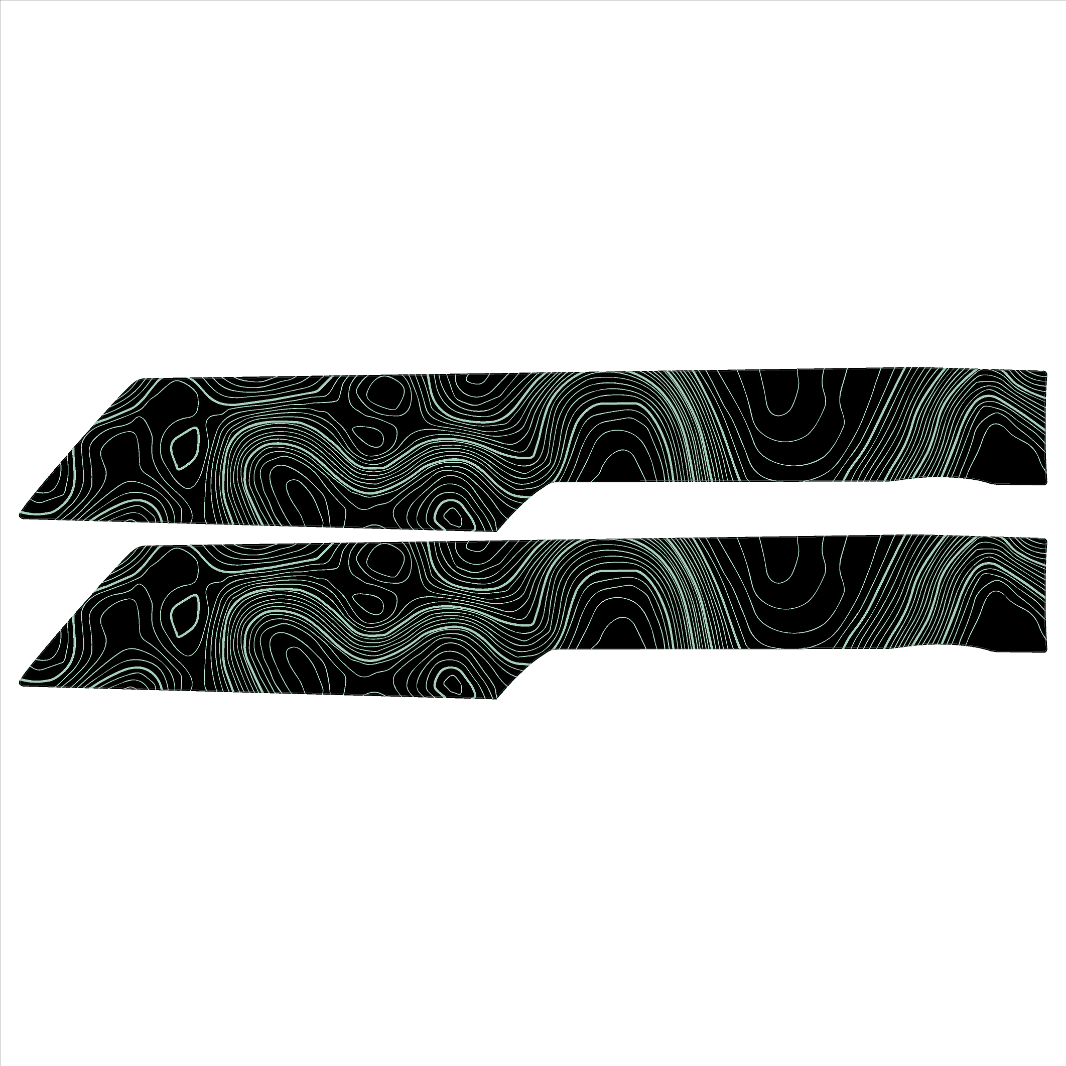 Topo Rear Interior Lower Door Card Insert Overlays (Printed Series) - 2021+ Bronco 4 Door StickerFab